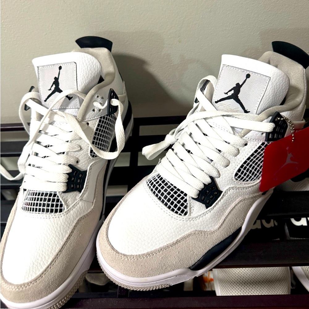 White and Black Air Jordan Sneakers